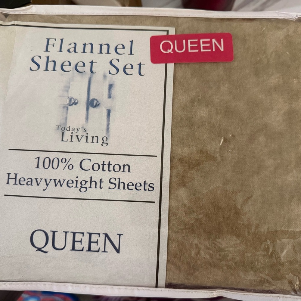 Today’s Living Flannel Sheet Set - Queen, Beige